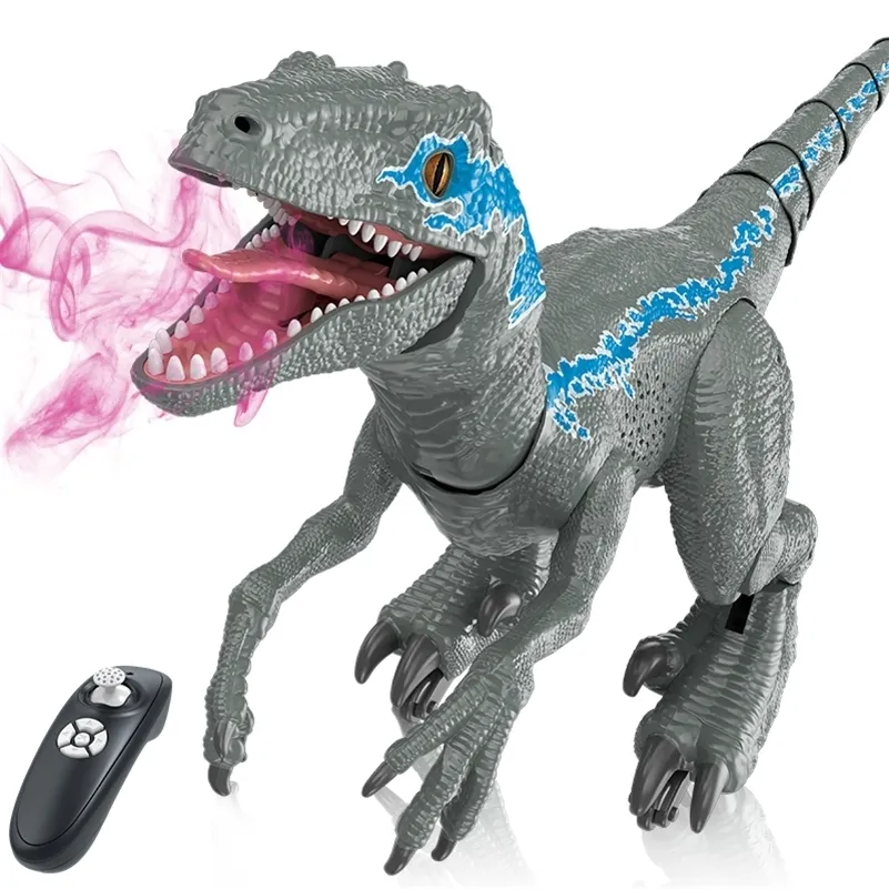 Hot Toys 2.4G RC robot Raptor intelligente Animali robot telecomandati Jurassic Dinosaur Giocattolo elettrico per bambini Regalo 201211