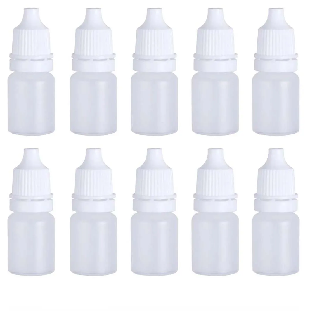 2ML Empty Plastic Squeezable Dropper Bottle with Plug Refillable Portable Liquid Container with Screw Cap