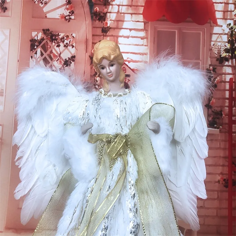 Милый улыбающийся ангел фигурка куклы украшения кукол ремесел подарки стоя плюшевые рождественские дома рождественские украшения натал 201127