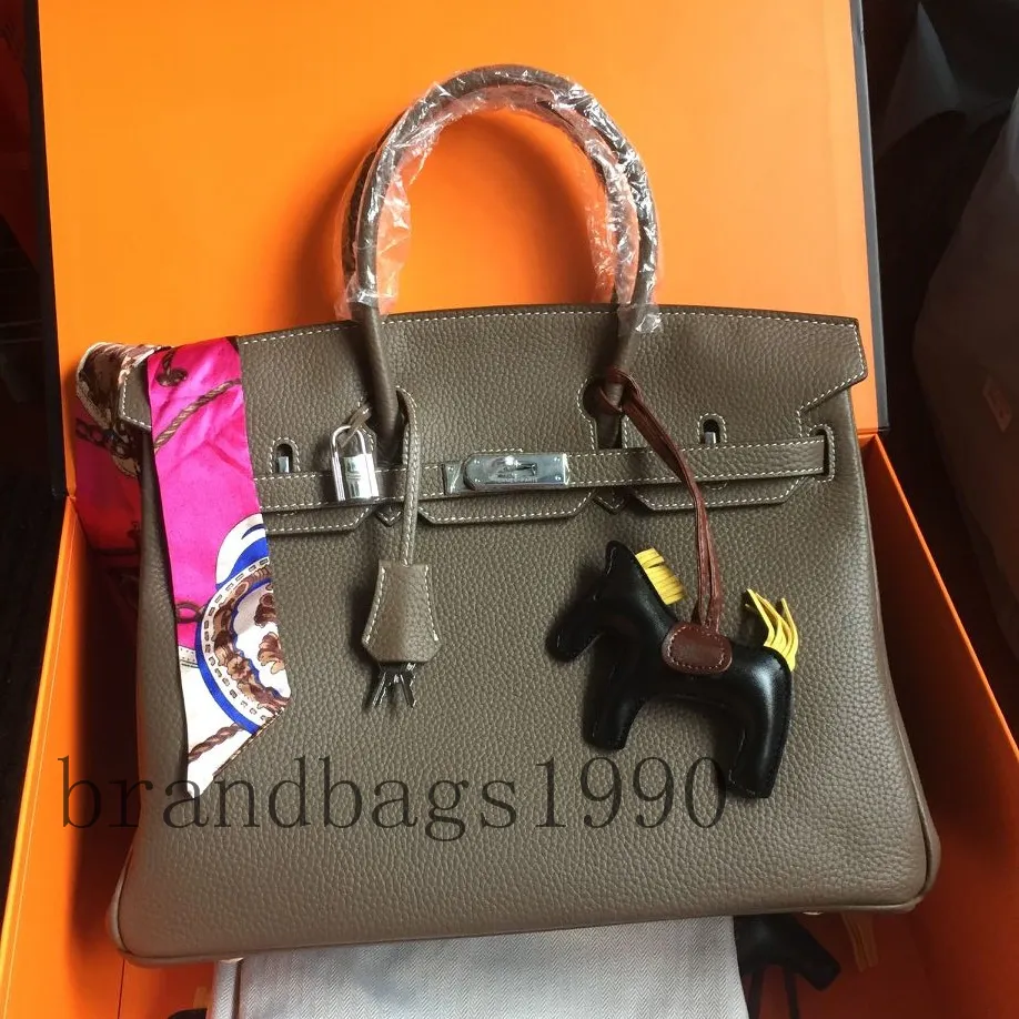 Классический дизайнер модной сумки 35см 30 см женские сумки серебряные аппаратные сумки мягкие реальные коскин натуральная кожаная сумка высокое качество