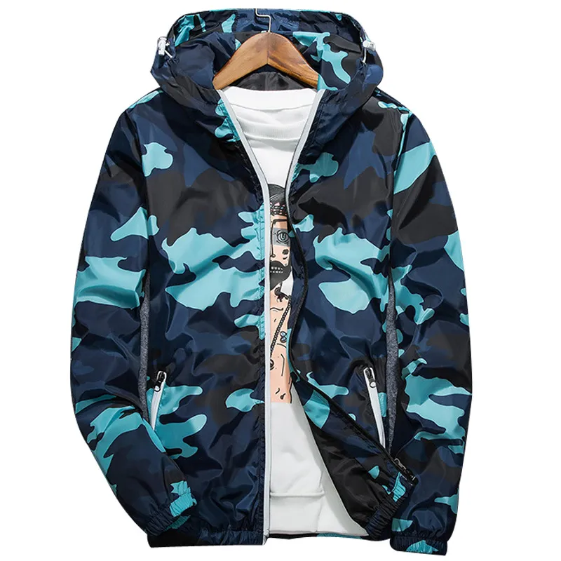 Spring Autumn Men's Zipper Jacket långärmad manlig casual kamouflage streetwear coat män kläder