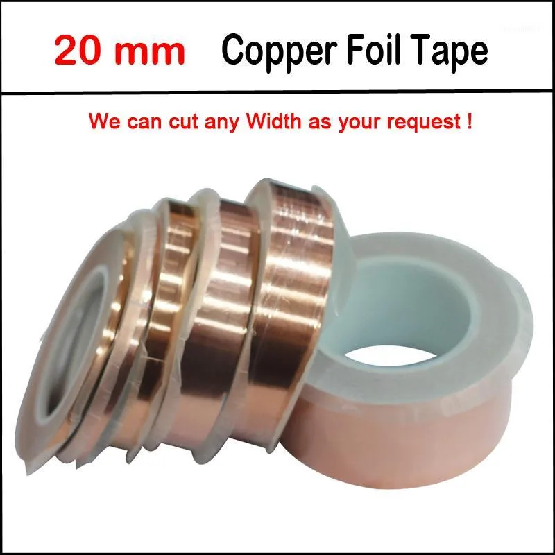 Wholesale-New 20mm x 20M Copper Foil Conductive Adhesive Tape EMI Shielding Guitar Slug and Snail Barrier1