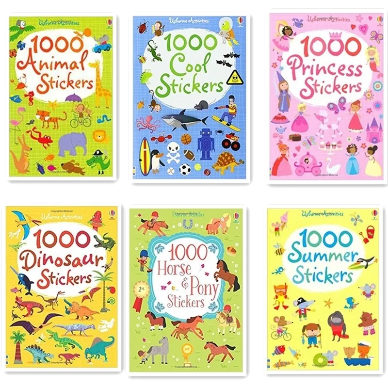 1000 pcs cena dos desenhos animados adesivos Crianças adesivos livros com animais princesa dinossauro livros de viagem pré-escolar 15.2 * lj201019