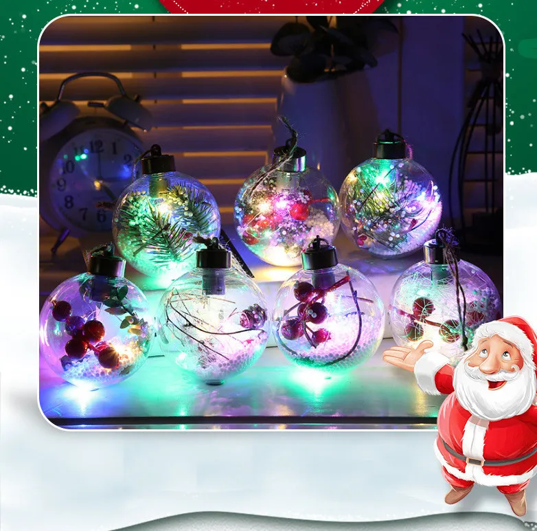 L'ultimo pallone di Natale colorato a LED Nuovo prodotto creativo Creative Snowflake Transparent Christmas Christmas Celebration Decoration