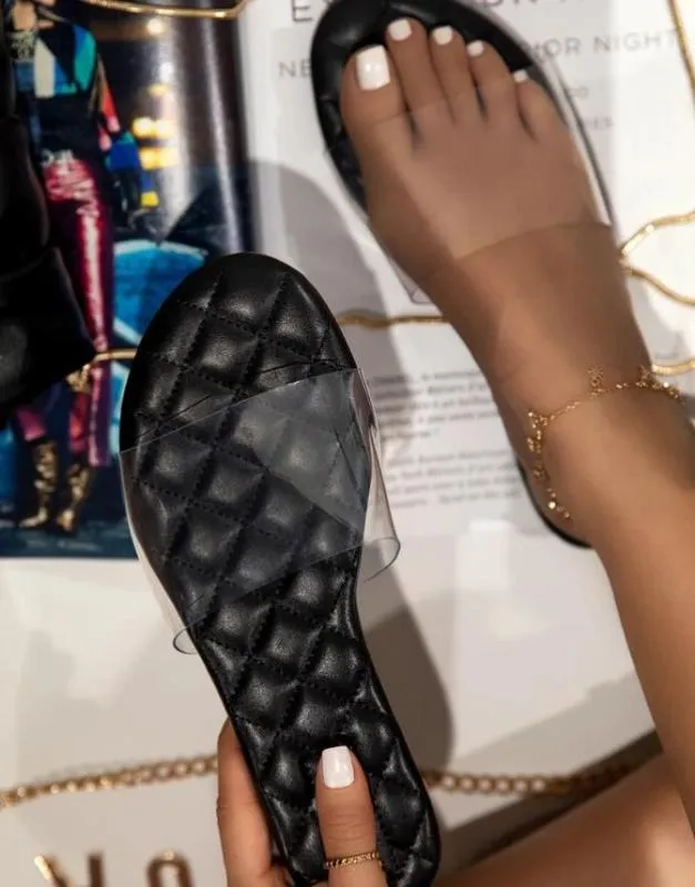 2022 Moda Yaz Kadın Sandalet Temizle Ayakkabı Slip-On Jöle Ayakkabı Bayanlar Düz Plaj Sandalet Açık Tatil Slaytlar 04