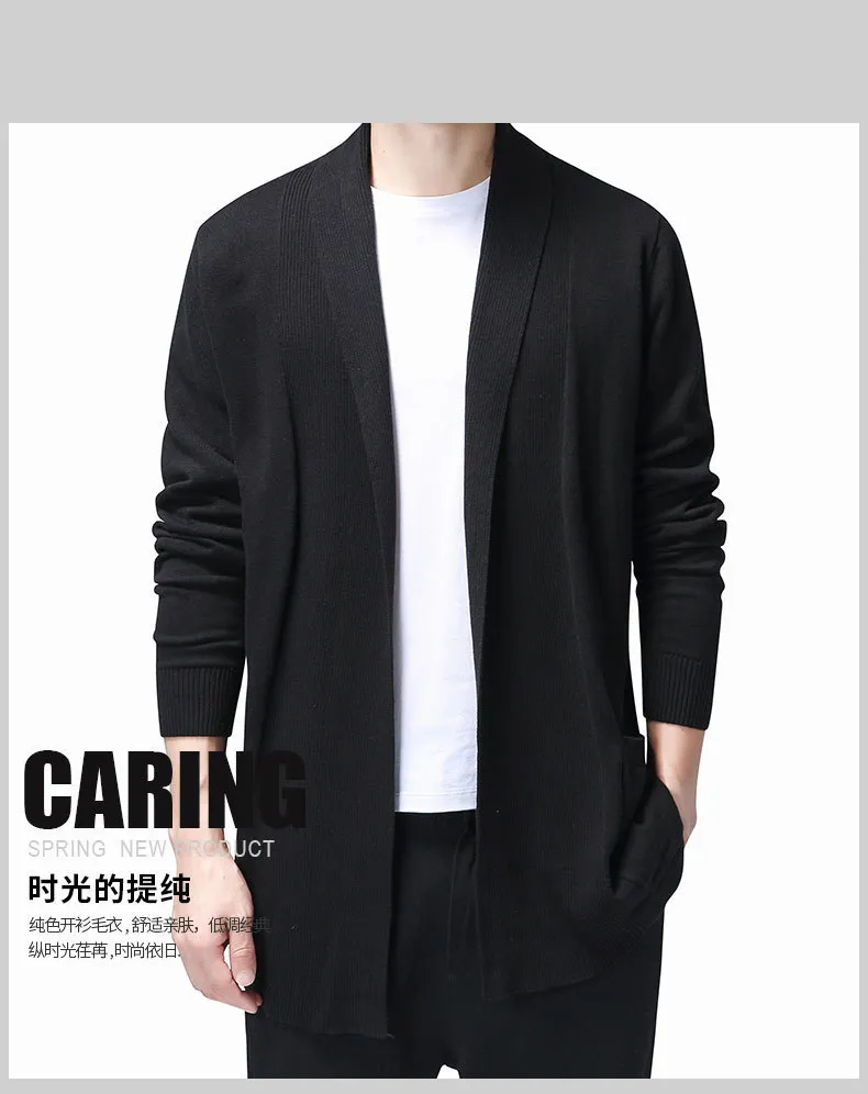 Mens Knitted Cotton Mens Long Cardigan Sweater Long Style Casual Coat With Pull Homme LJ201009 From Jiao02 18.82 DHgate.Com