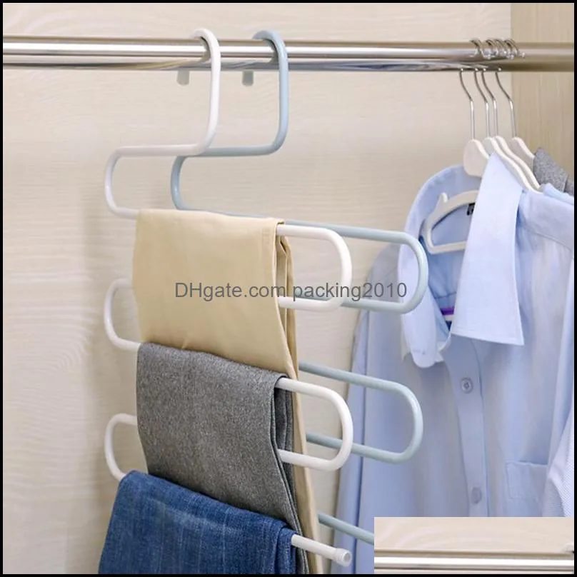 Colorful S type Metal pants rack clothing hanger European style trousers storage clip GWB13719
