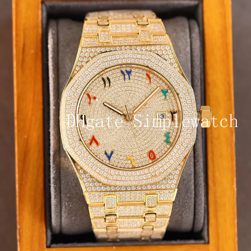 Diamond Mens Watch Relógios mecânicos automáticos 40mm Diamantes moldura Sapphire Watchwatch Montre de Luxe Presentes para homens
