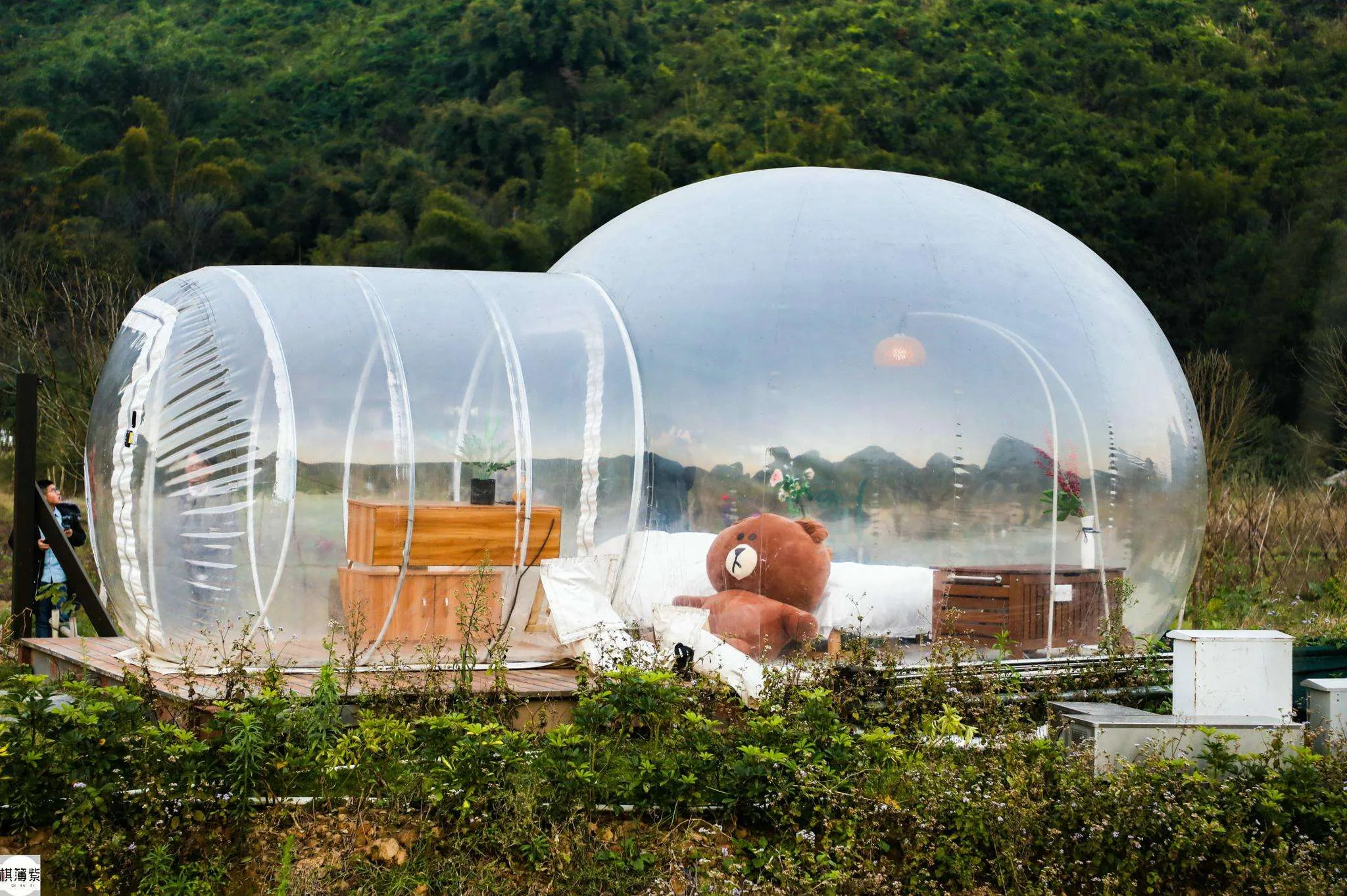 3 M/4 M/5 M di Campeggio Esterna Gonfiabile Tenda Della Bolla Grande Casa FAI DA TE Cortile di Casa Cabina di Campeggio Rifugio bolla di Aria Tenda Trasparente