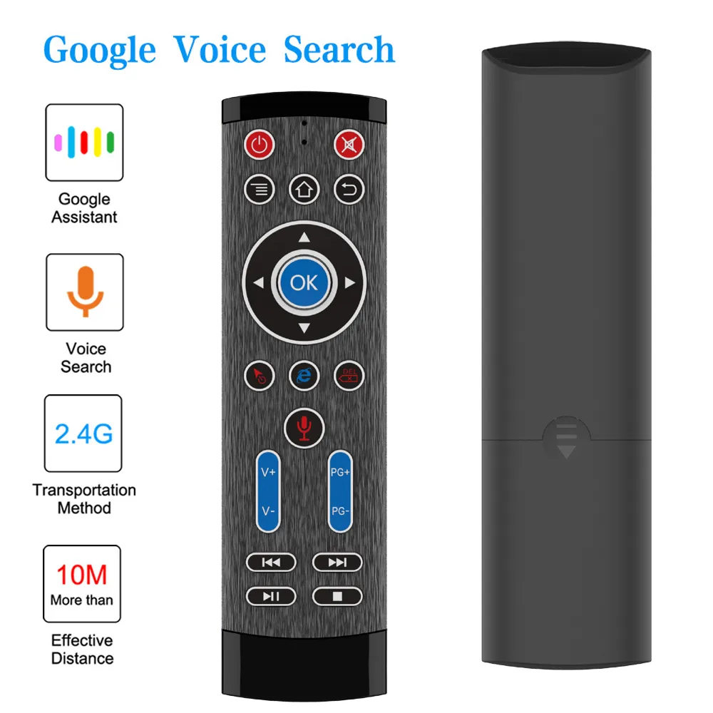 2.4G Google Voice Air Mouse clavier sans fil télécommande souris gyroscopique pour X96 H96 TX3 TV Box IPTV PC LG Sony contrôleur T1 Max