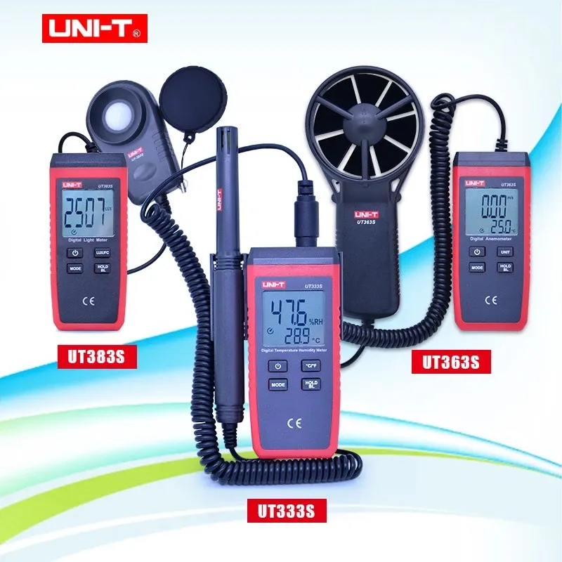 Uni-t ut333s ut363s ut383s tipo dividido medidor de umidade de temperatura do medidor de velocidade do medidor de velocidade do medidor de velocidade do medidor de luz Luxmeter