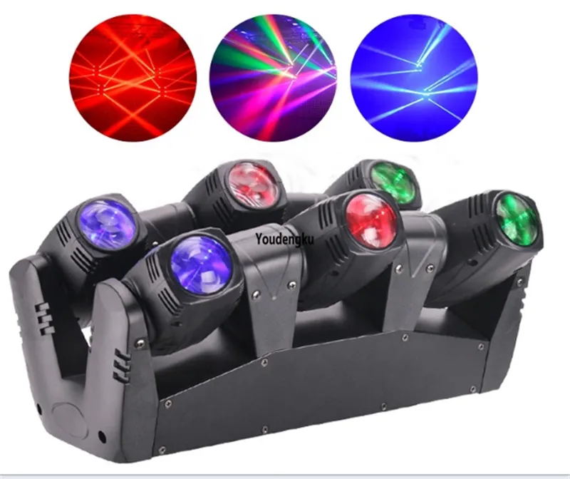 2 шт. Professional DJ Wedding Club DMX Moving Head Focket Beam LED 6x10W RGBW 4-в-1 движущийся луча головы светодиодный свет паука