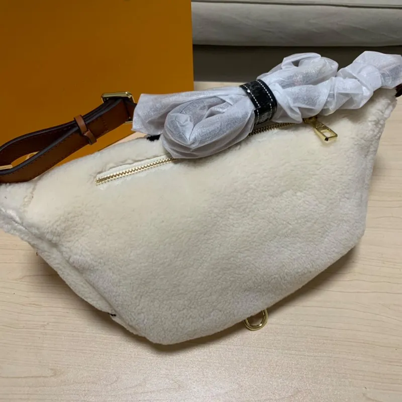 Waist Bags Flocked Flannel Shoulder Crossbody Bag Mini Pocket High Quality Bags Canvas Black White 