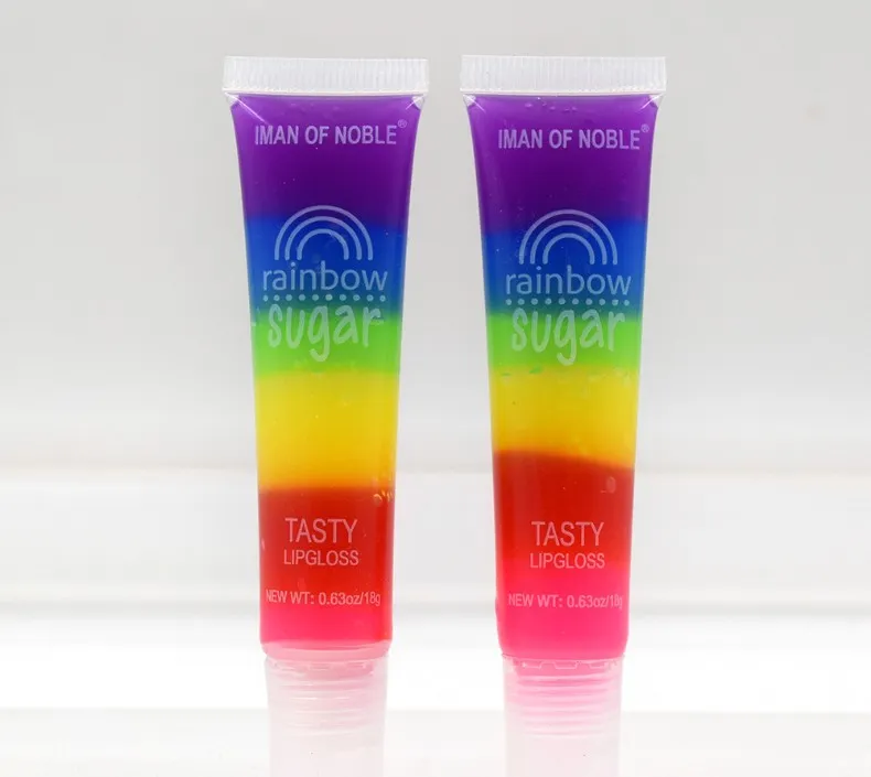 Lipgloss, 4 ml, Regenbogengelee, transparente Tube, farbloses, feuchtigkeitsspendendes Öl, lang anhaltend, feuchtigkeitsspendend, nahrhaft und nützlich