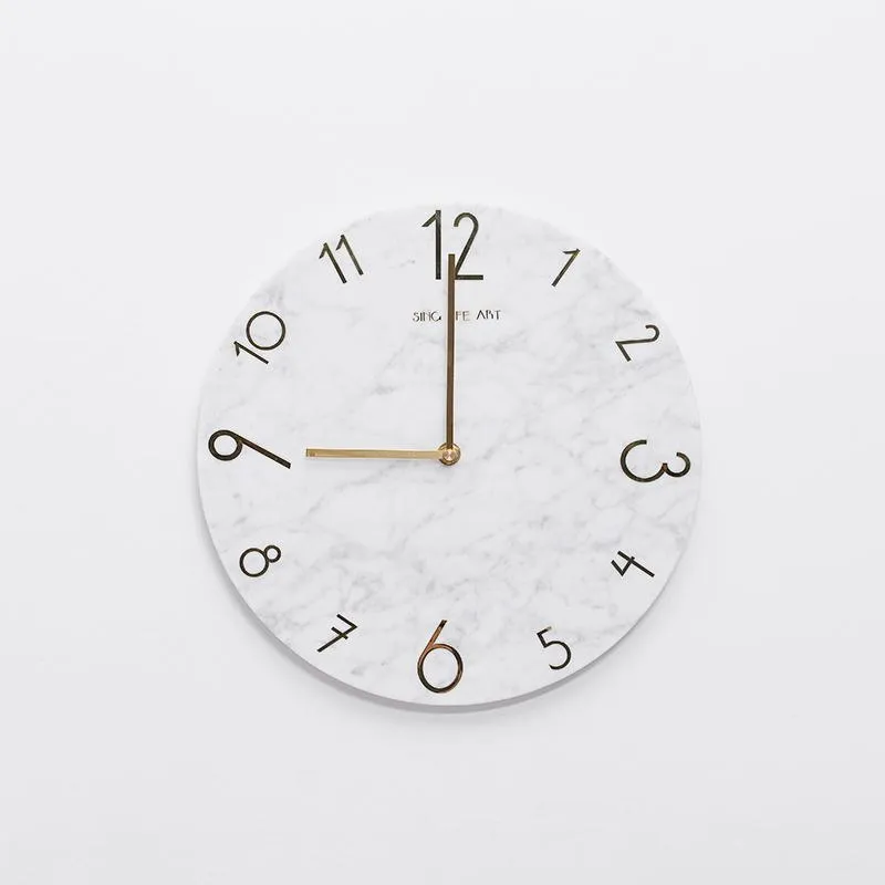 Wanduhren Uhr Stille Einfache Kupfer Nordic Marmor Wohnzimmer Stilvolle Reloj Decorativo Garten Wohnkultur XX60WC1
