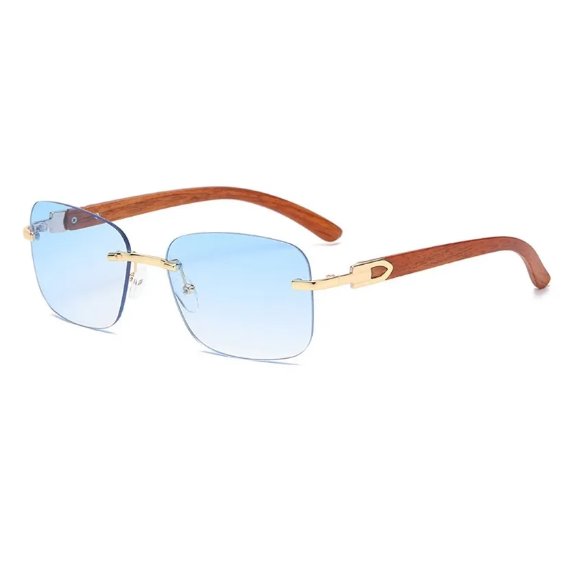 Wood grain mirror legs small frame ocean lens French sunglasses fashion men and women street hip-hop small glasses cross-border