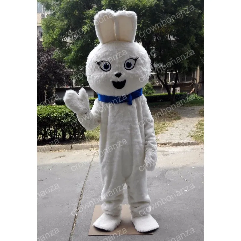 White Rabbit Mascot Costume Unisex Adult Cotton Broadcloth Full Sleeve ...