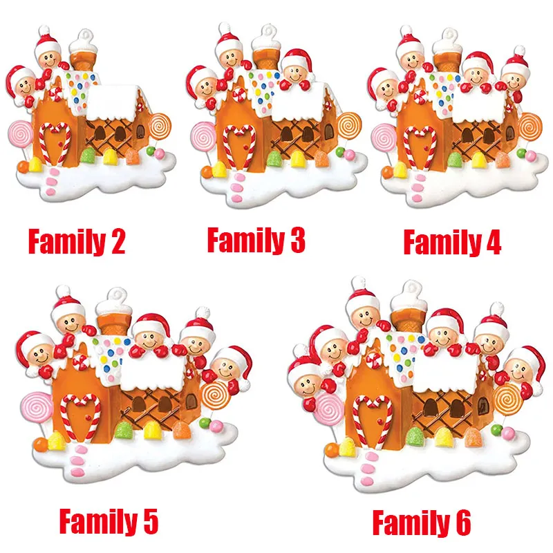 New Christmas Personalized Ornaments Survivor Quarantine Family 2 3 4 5 6 Mask Snowman Hand Sanitized Xmas Decorating Creative Pendant Toys