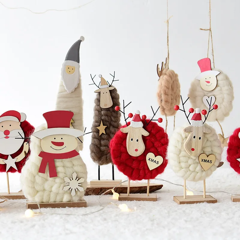 10 Moutons De Noël En Feutre à Suspendre - Décorations Douces Pour Sapin, Guirlande Ou Table De Fête