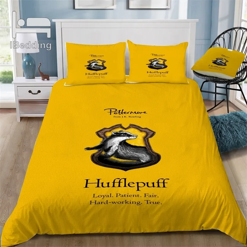 Hot Cartoon Potter Movie Classic 3D Set di biancheria da letto Stampato Copripiumino Twin Full Queen King Size Dropshipping 201209