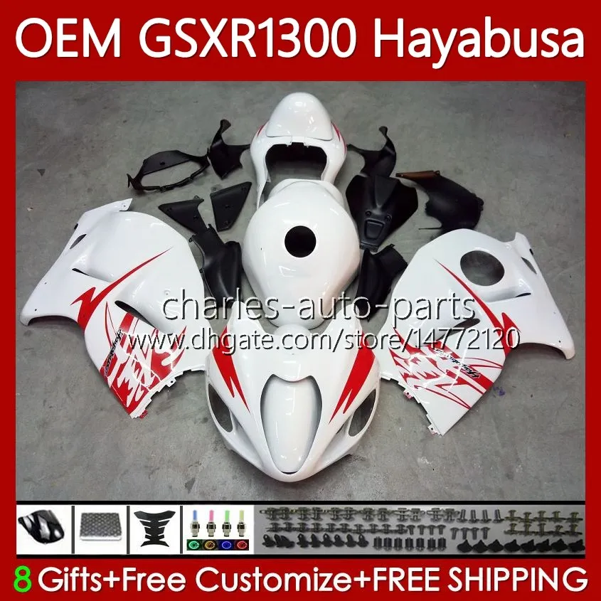 Suzuki GSXR 1300 CC HAYABUSA GSXR1300 08 2008 2009年2011年2011年2013年7月1300 14 15 16 17 18 19 GSX R1300 08-19フェアリング光沢ホワイト