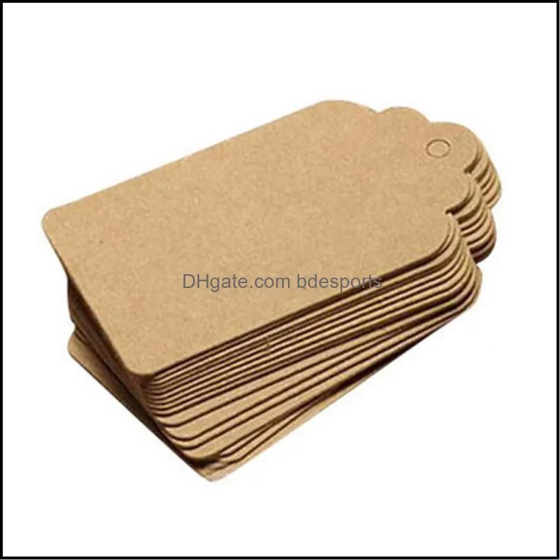 Gift Wrap Wholesale 100pcs Kraft Paper Tags For Head Label Festival Wedding Party Note DIY Blank Price Hang Tags/Garment Tags/Baking