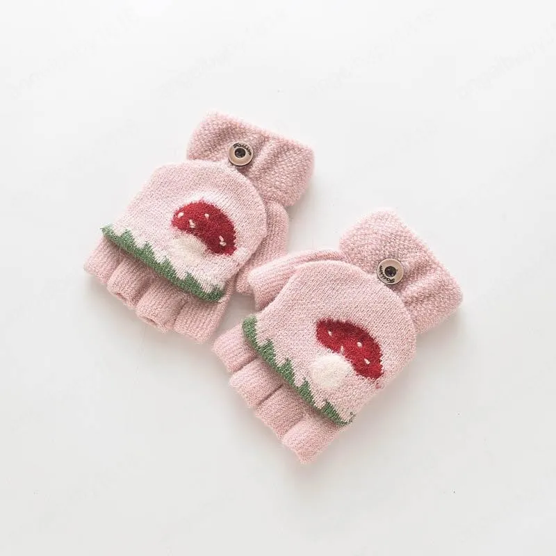 Cartoon 1-3Y baby gloves cute infant gloves Winter knitting wool toddler gloves baby mittens girls mittens boys mittens