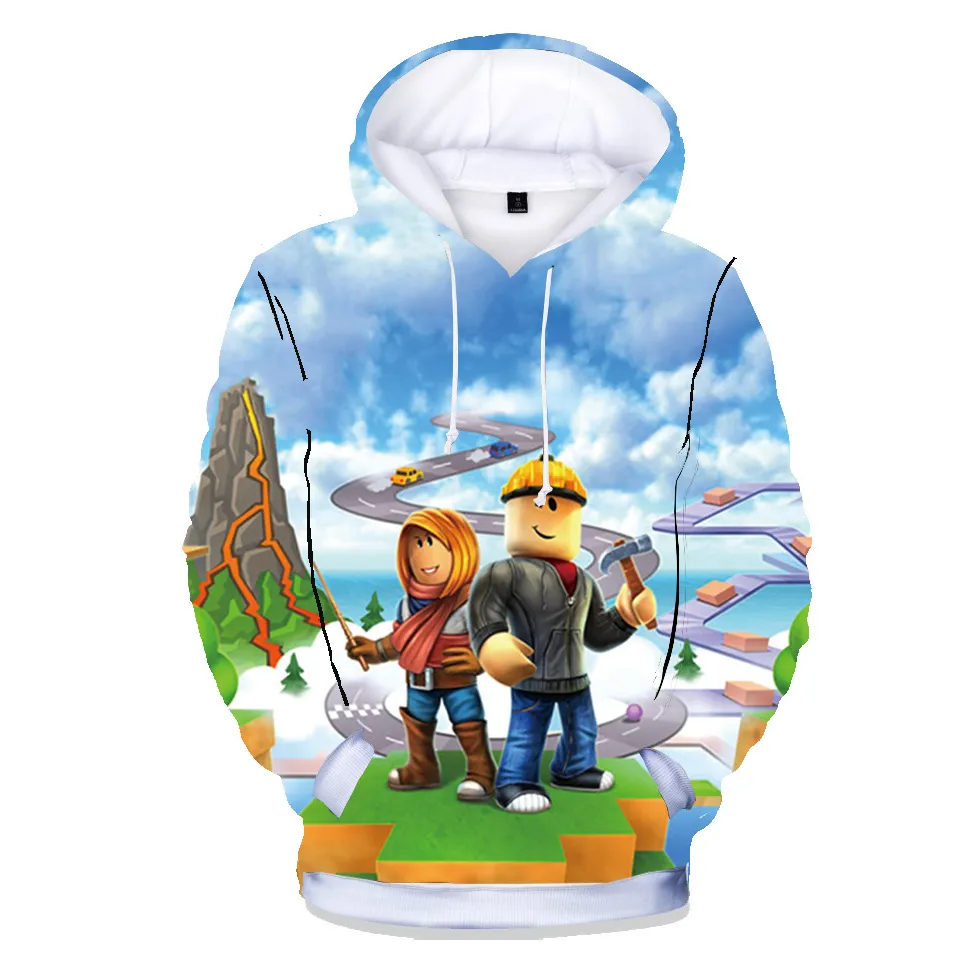 Children`s cartoon hoodie roblox fashion 3D digital spring and autumn cotton printing popular boys and girls` coat kids