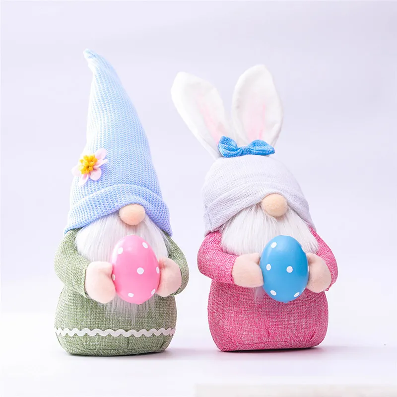 Osterhasen-Zwerg, Frühlingszwerge, Ostern, gesichtsloser Hase, Zwergpuppe, Kaninchen, Geschenke, schwedische Zwerg-Ferienhausdekoration