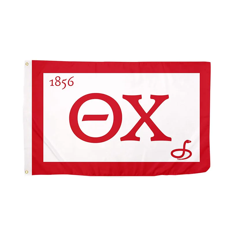 Theta Chi Chapter Main Fraternity Flagge, 90 x 150 cm, 100D-Polyester-Druck, Sportmannschaft, Schulclub, für drinnen und draußen