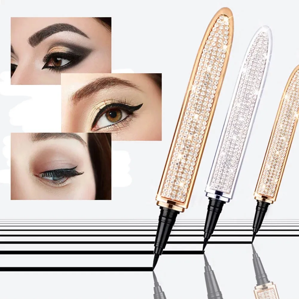 Penna per eyeliner nera ad asciugatura rapida Matita per eyeliner autoadesiva con ciglia magiche Diamond No Glue Waterproof