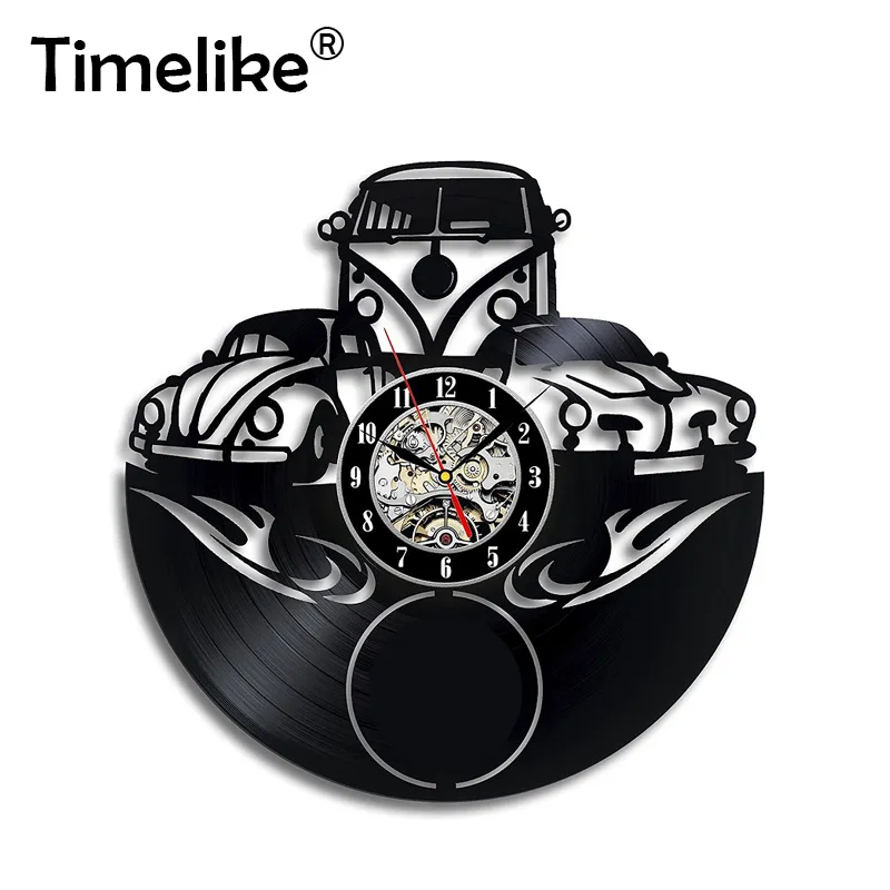 Vente chaude Logo de voiture Disque vinyle Horloge murale Design moderne pour cadeau Y200109