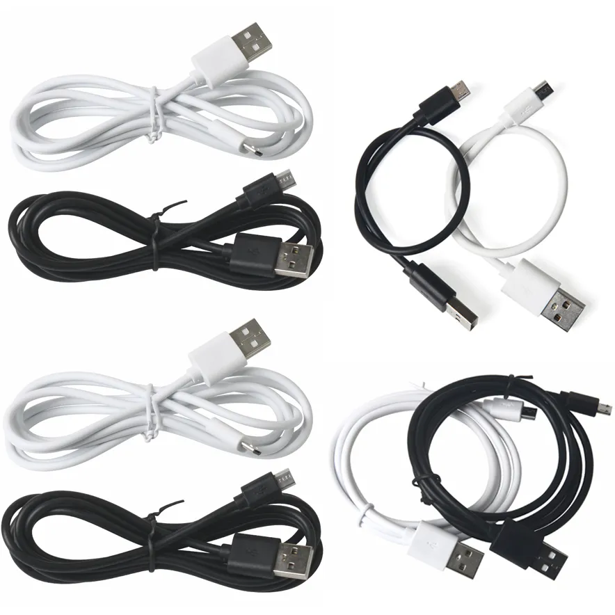 Micro USB-kablar 50cm 1m 1,5m 2m 3m 2a Snabb laddare Typ C Data Line Cord för Samsung S10 Android-telefoner