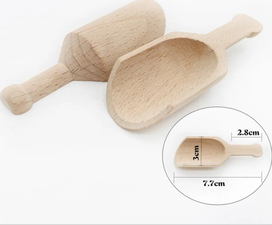 Mini Wooden Scoop Teaspoon Small Salt Shovel Bath Salt Spoon Milk Powder Scoops Wood Connt Spoons Coffee Tea Mini