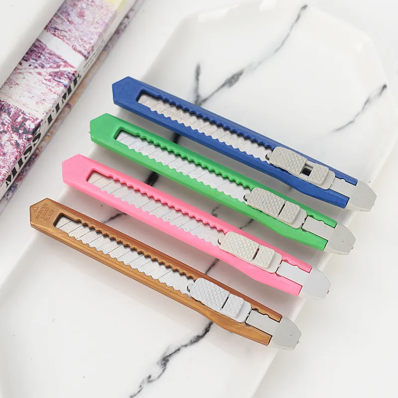 Candy Colors Mini Utility Knife multifunction Art Cutter Students Paper Snap Off Retractable Razor Blade Knife Stationery Free DHL