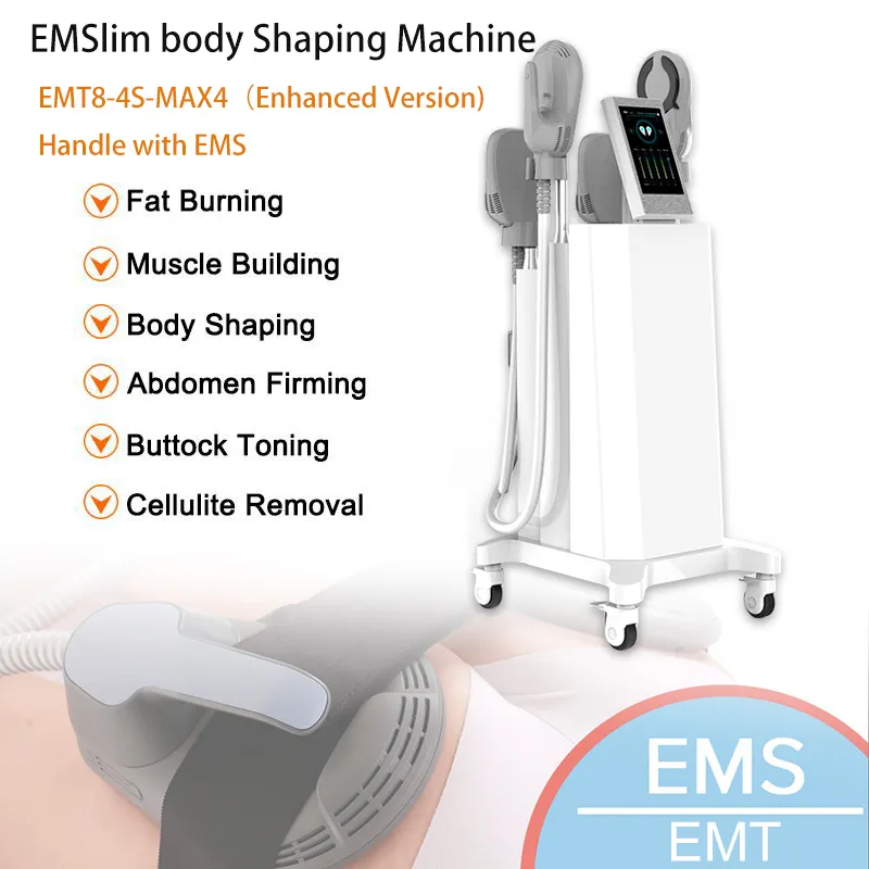 Latest upgrade EMT EMS Body Slimming 2 or 4 Handles Build Muscle Burn fat burning slim beauty Machine non invasive