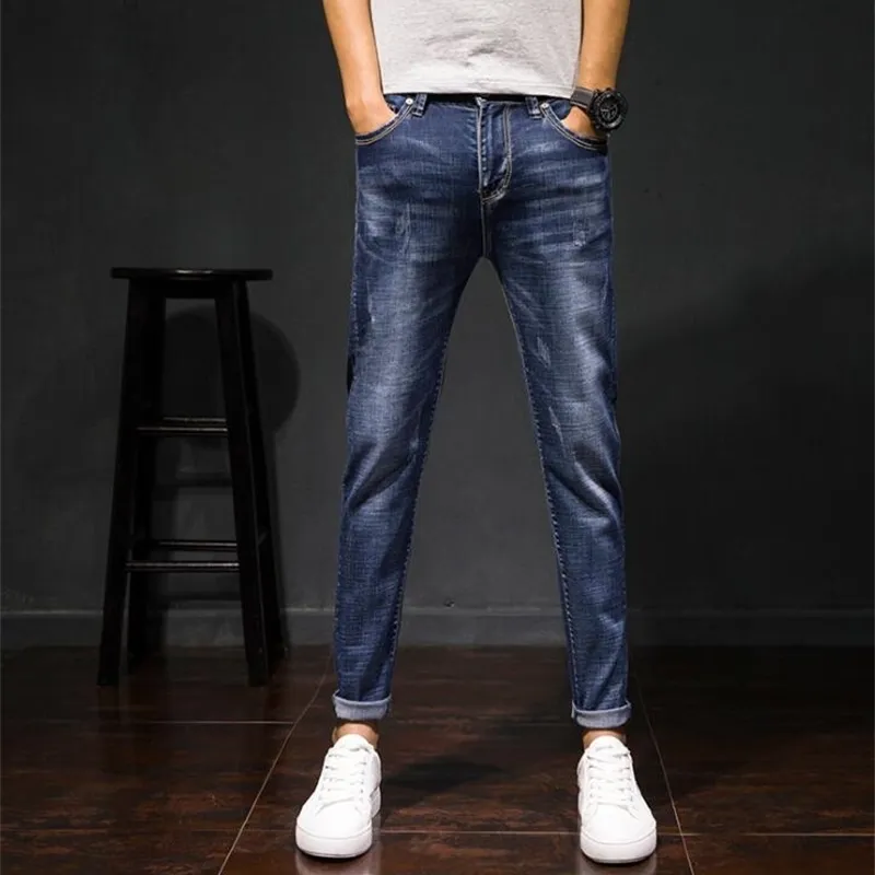Ventes chaudes Printemps Automne Nouveau Style Mode Causal Hommes Jeans Bonne Qualité AnkleLength Pantalon 201117