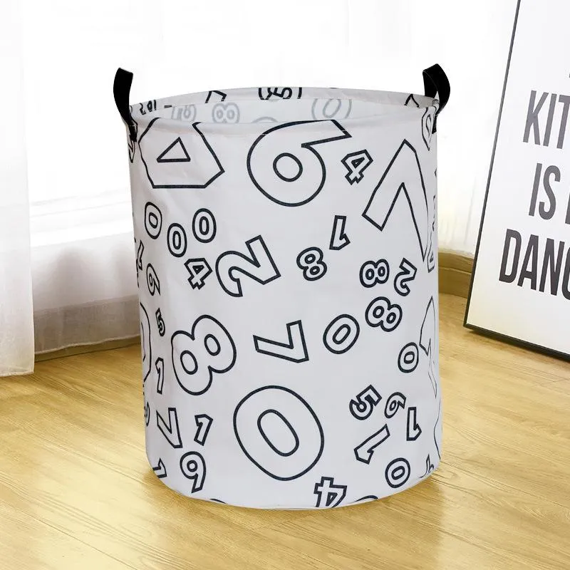 40*50cm Pattern Foldable Large Laundry Baskets Hamper Dirty Cloth Storage Washing Bin Collapsible Canvas Laundry Basket Free DHL HH22-34