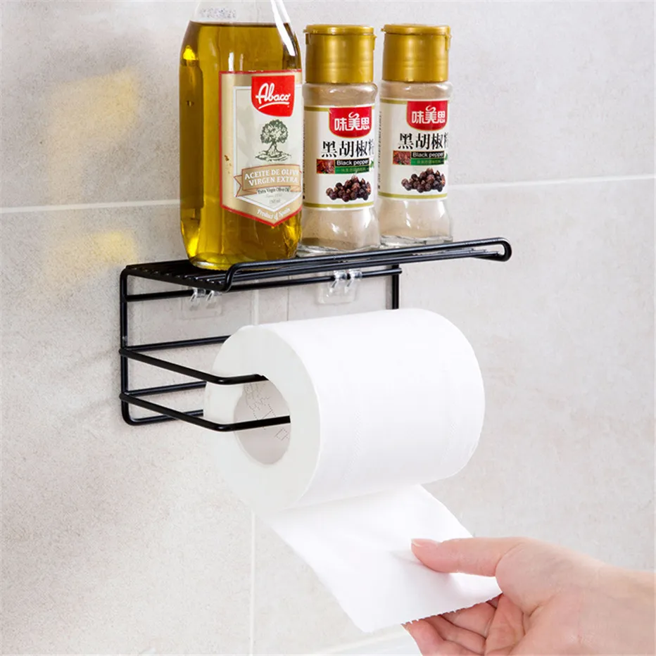 Bathroom Towels Storage Rack Makeup Cosmetic Storage Shelf Iron Toilet Roll Paper Holder Kitchen Tools Organizer2