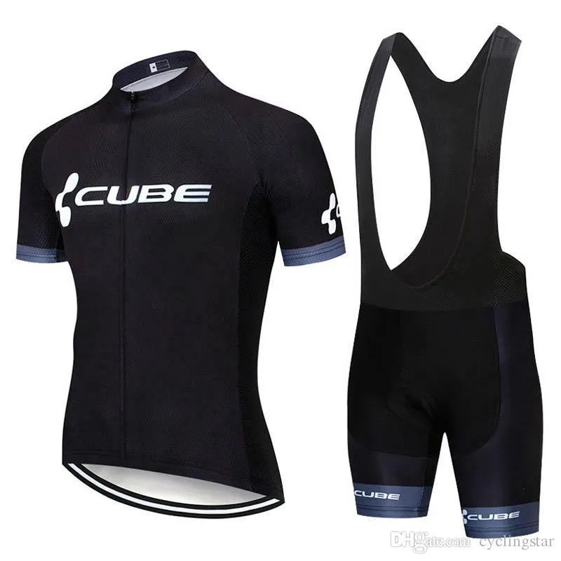 New men CUBE team cycling jersey suit short sleeve bike shirt bib shorts set summer quick dry bicycle Outfits Sports uniform Y20042401