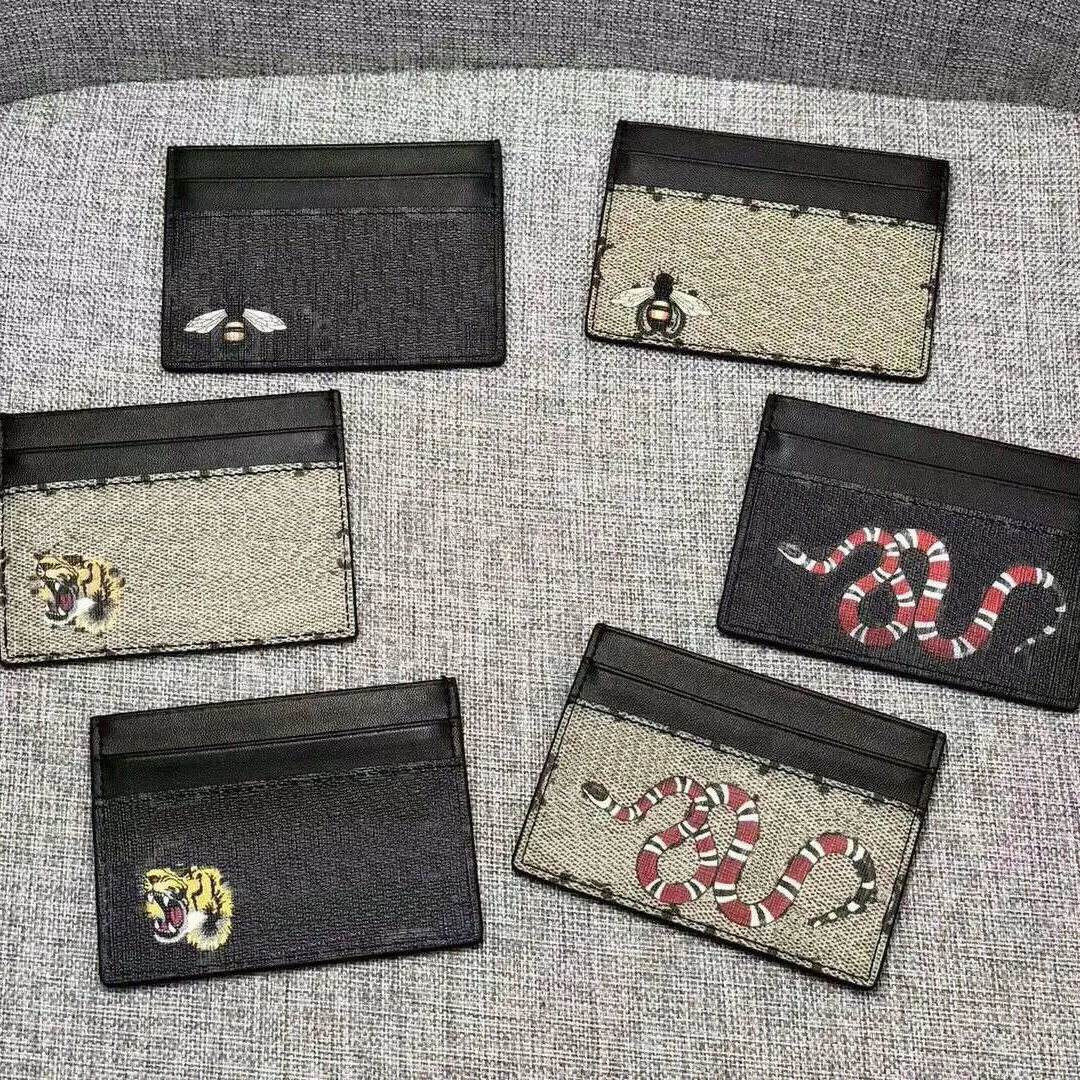 Män Luxurys designers korthållare Holders klassiska kvinnors avslappnade kreditkortshållare G Cowhide Leather Ultra Slim Wallet Mens Women Wallet Size W10*H7 med låda
