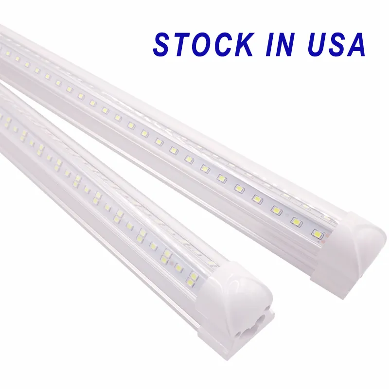 Tube en forme de V allume 36W 72W 100W 144W 2.4m porte de refroidisseur intégrée Led tube fluorescent éclairage Double lueur