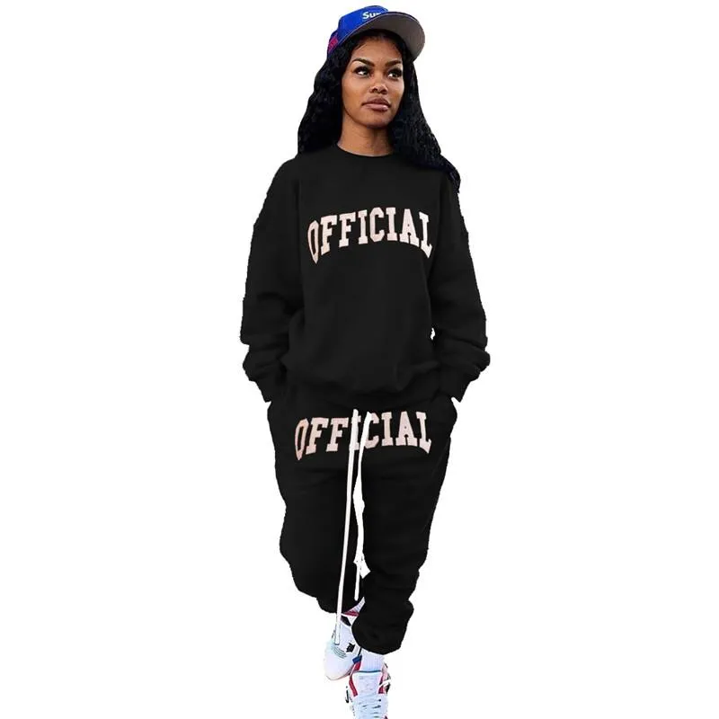 Two Piece Set Letter Print Sweatpants Tracksuits Winter Clothes Plus Size XL 5XL Sweatsuits for Women