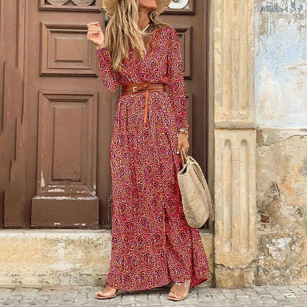 Boho maxi shirt dress outlet
