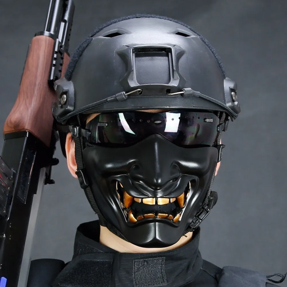 1 PCS Airsoft Goggles hannyaハロウィーン軍2 BBピストルペイントボールPrajnaマスク狩猟パーティー小道具Y200103 Y0003