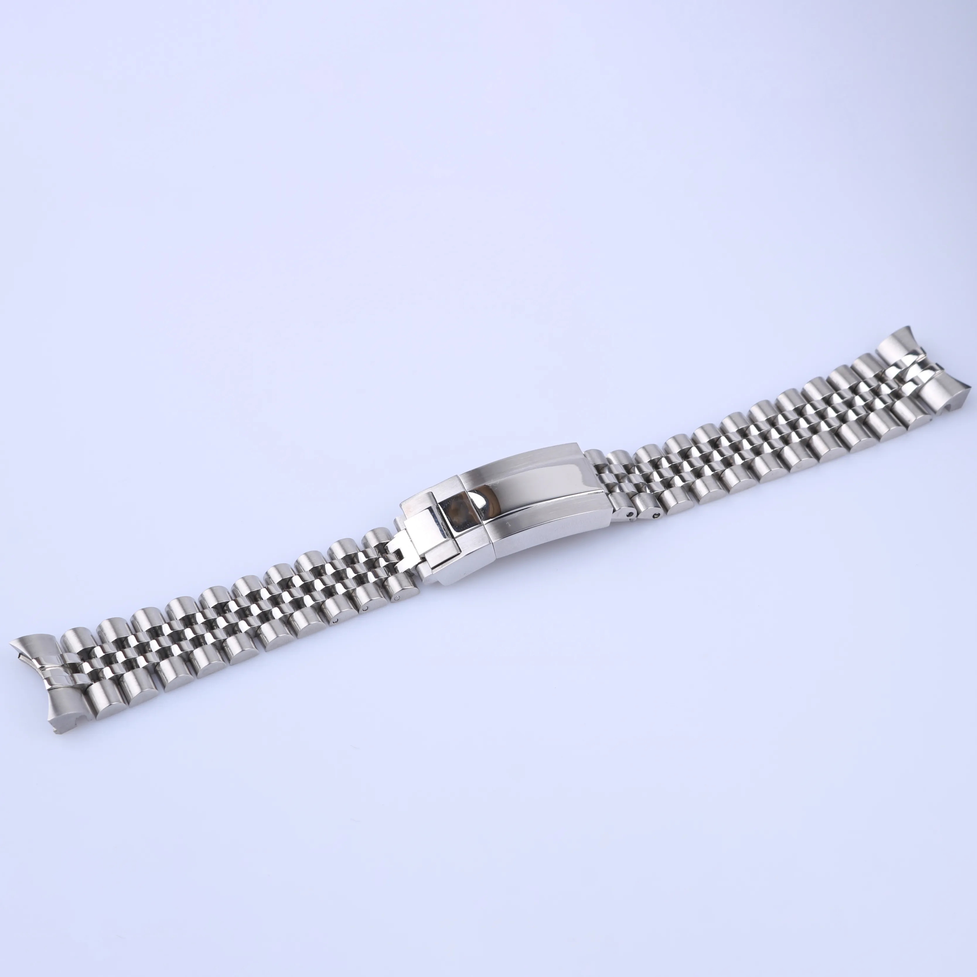 20 mm 21 mm Lujo 316L Acero inoxidable Sólido Extremo curvo Eslabones de tornillo Correa Pulsera Jubileo con cierre de ostra para Master II DateJust238z