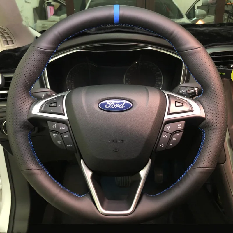 For Ford Ranger Everest new edge Explorer Escort Territory DIY custom made leather suede hand sew steering wheel cover