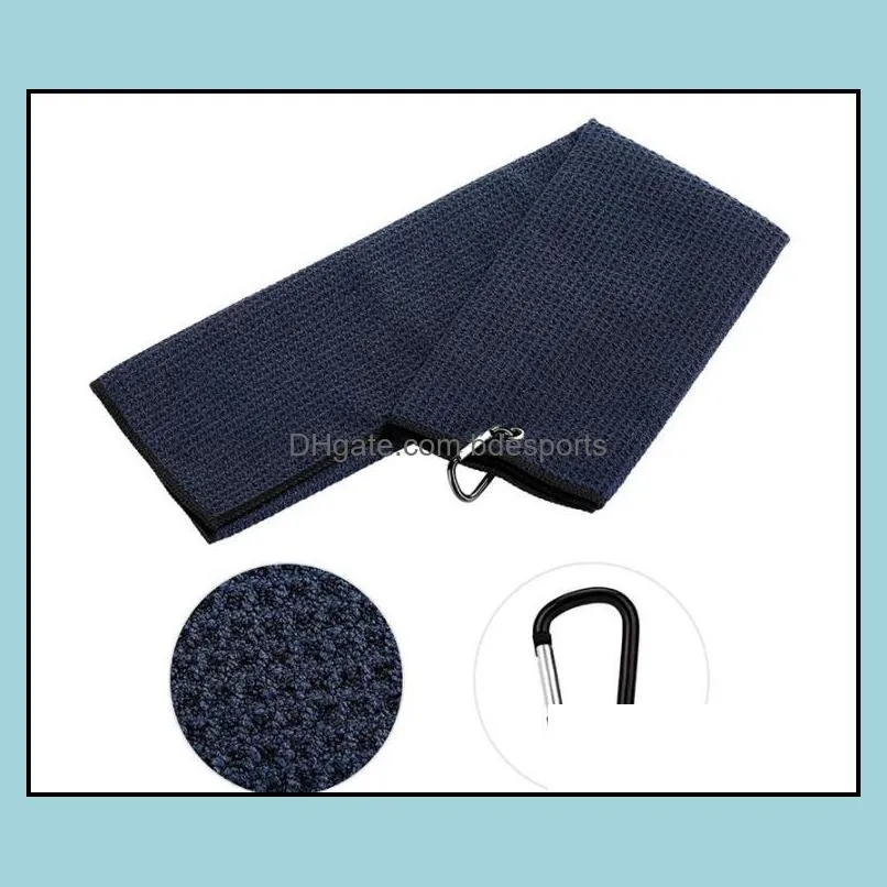 Golf Towel Microfiber Fabric Waffle Pattern Carabiner Resistant Clip Accessories SN6270