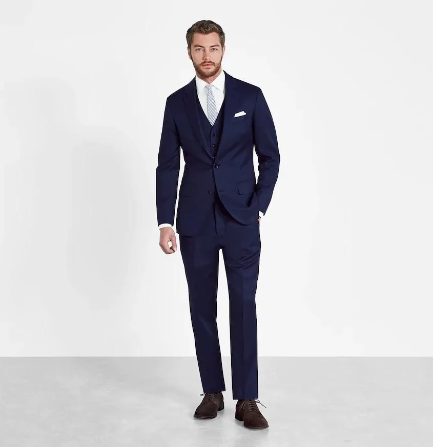 Blue Slim Fit Formal 4-Piece Suit Set