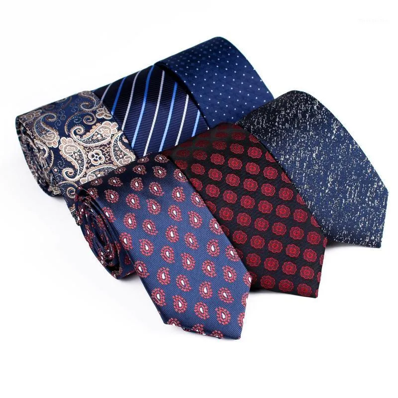 Boyun Ties Sitonjwly 6 cm Sıska Kravat Düğün Erkek Iş Polyester Çizgili Kravatlar için Corbatas Gömlek Aksesuarları Özel Logo1